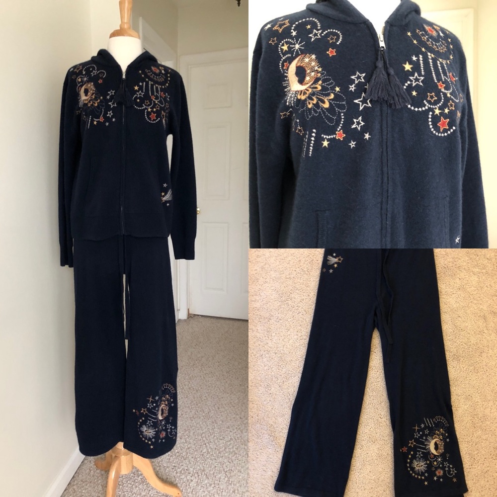 JOHNNY WAS 100% Cashmere S/M Hoodie & Pants